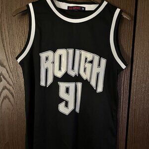 AQ SPORT Basketball Jersey Mens Medium Black White Sleeveless 18x24